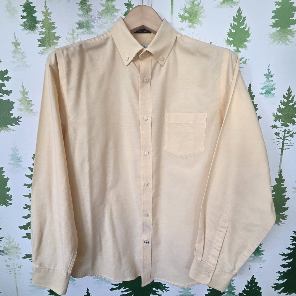 St. John's Bay Men's  Button-Down Shirt In Light Yellow.